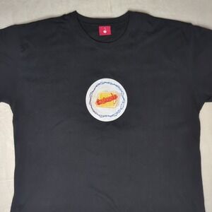 Bloody Sunday Black Graphic T-Shirt Mens XXL Bloody Hotdog Cheese Bread Barbwire